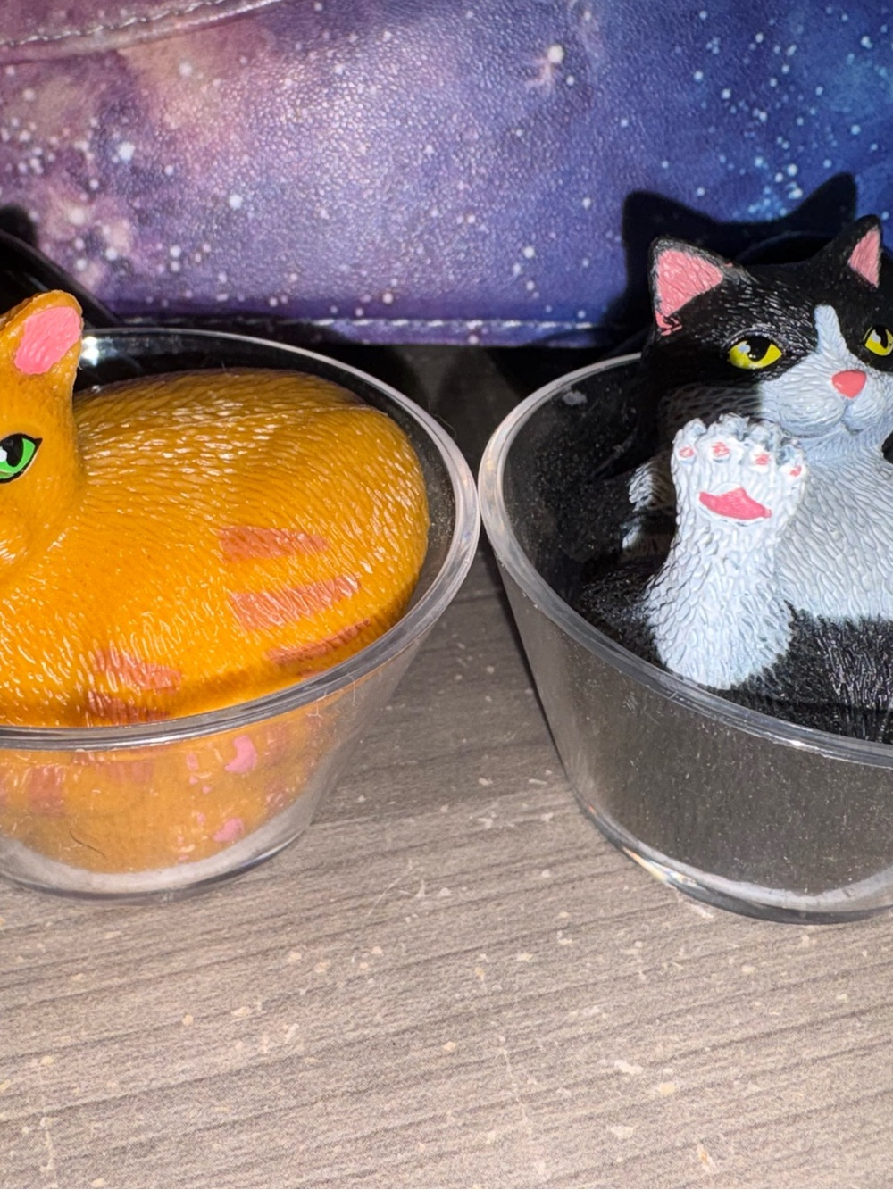 Liquid Cats Vinyl Figures Black & White and Orange Cats - Lot of 2